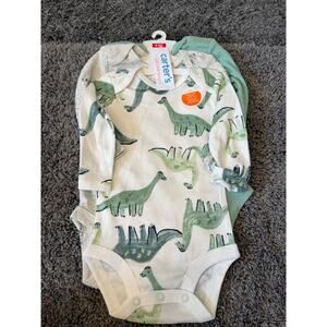 Boys Dinosaurs Carters 3 pack Long-sleeve Bodysuit Set, New! 6M